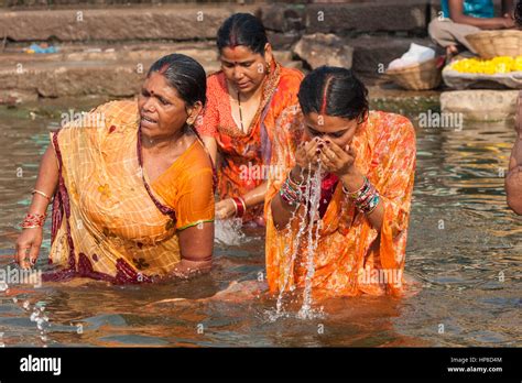 desi aunty bath|193 Indian Women Bathing Holy Ganges River Stock Photos